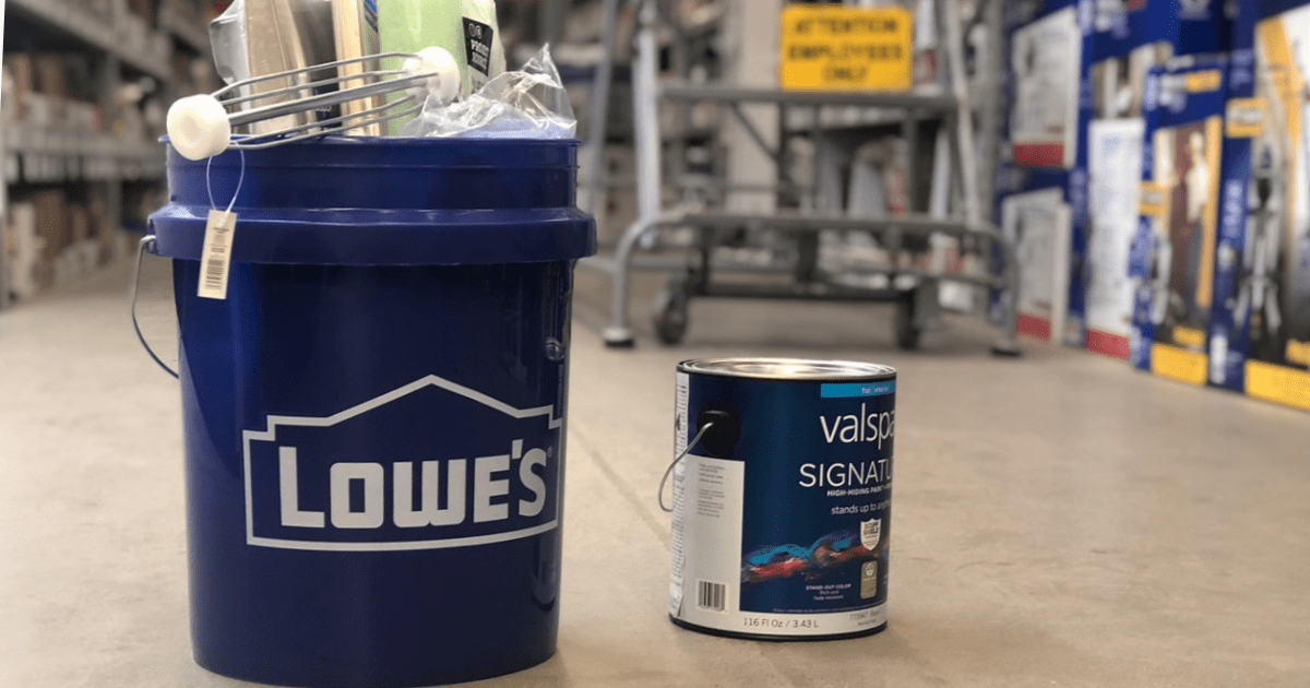 Lowe's Paint Bucket and Painting Supplies