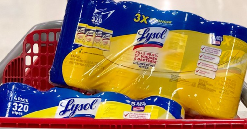 Lysol 320ct Wipes in Target shopping cart