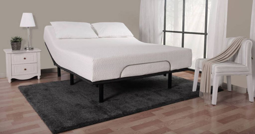 Mainstays 13" Adjustable Steel Bed Frame with mattress