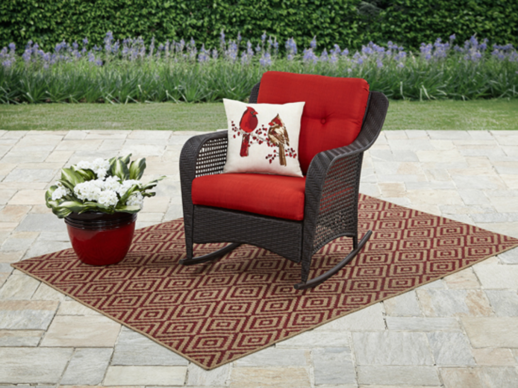 Mainstays Briar Creek Outdoor Wicker Rocking Chair with Cushion