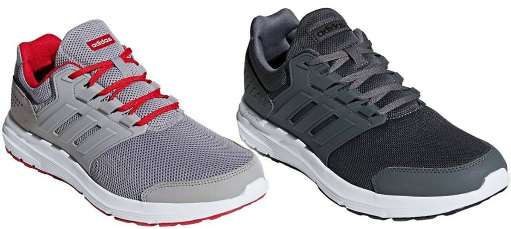 Two styles of Men's adidas Galaxy running shoes