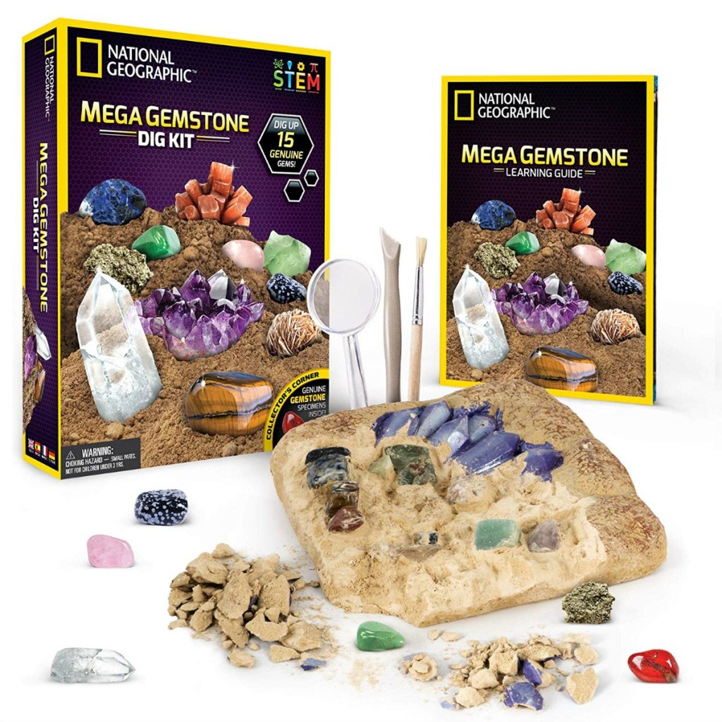 national geographic mega gemstone dig kit and contents