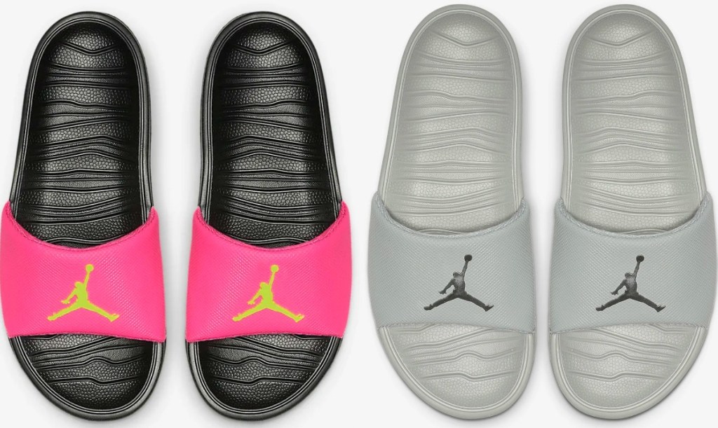 Nike Women's Jordan Slide Sandals in black and pink and gray