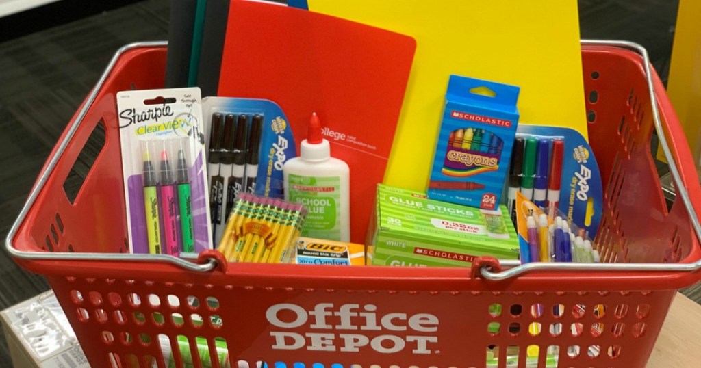 Office Depot School Supplies in shopping basket