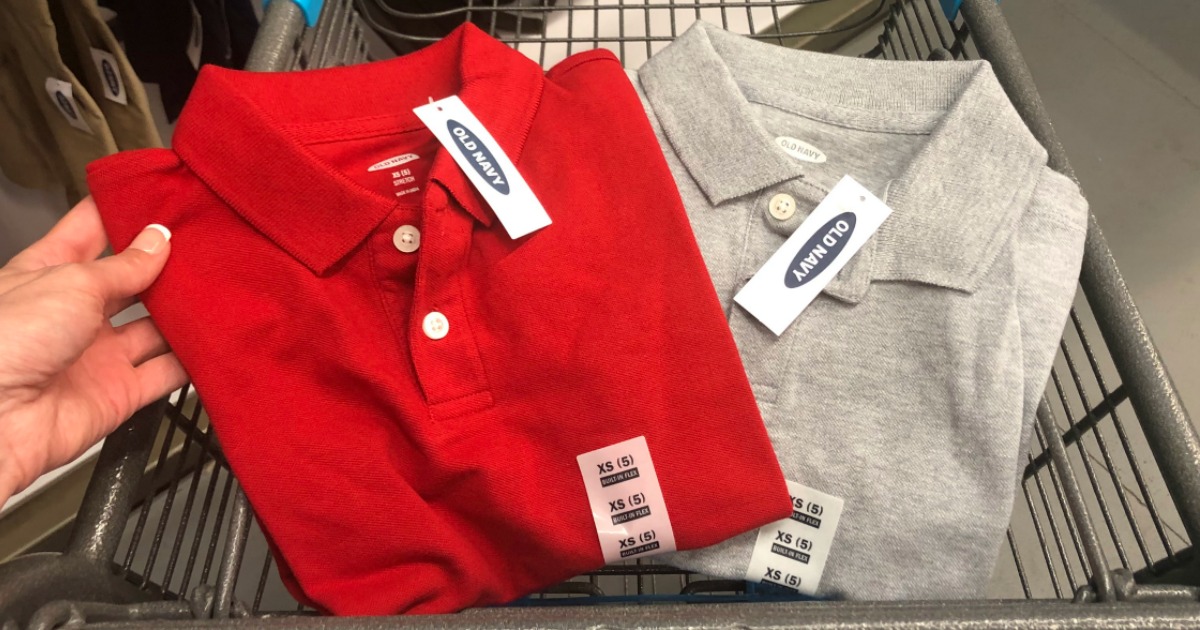 Old Navy Polo uniform shirts in cart