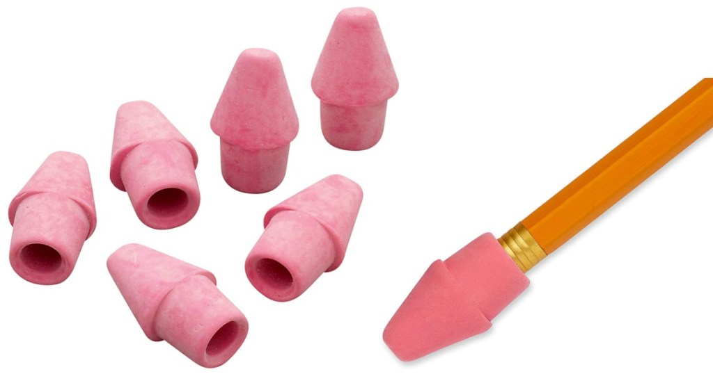 pink pencil top erasers