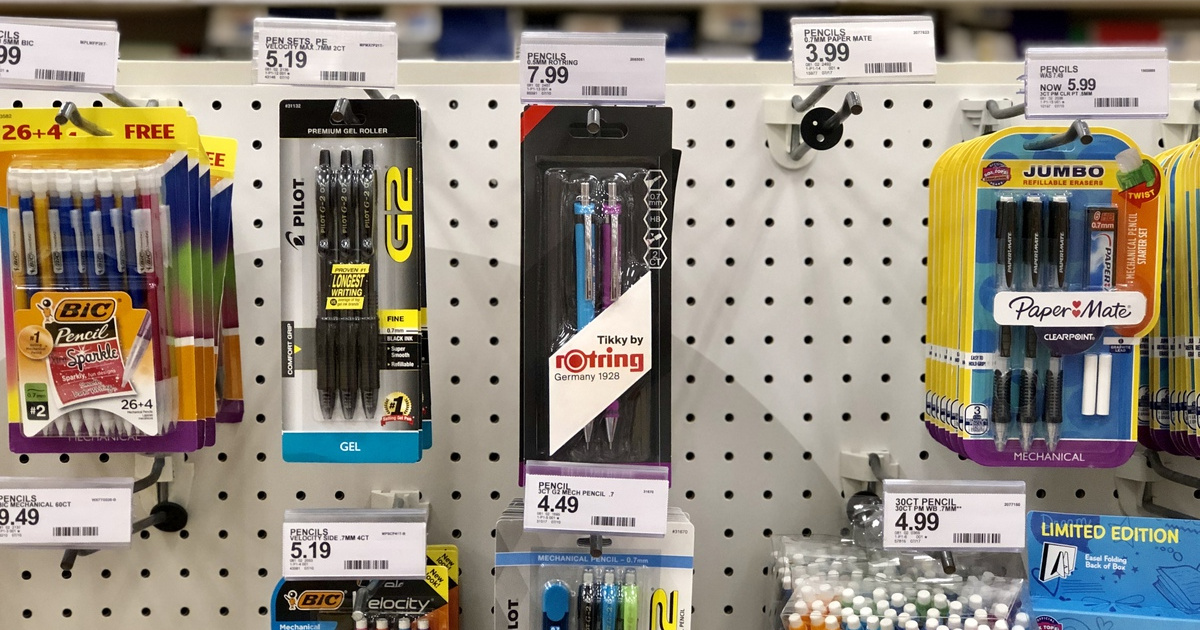 pens on display at target