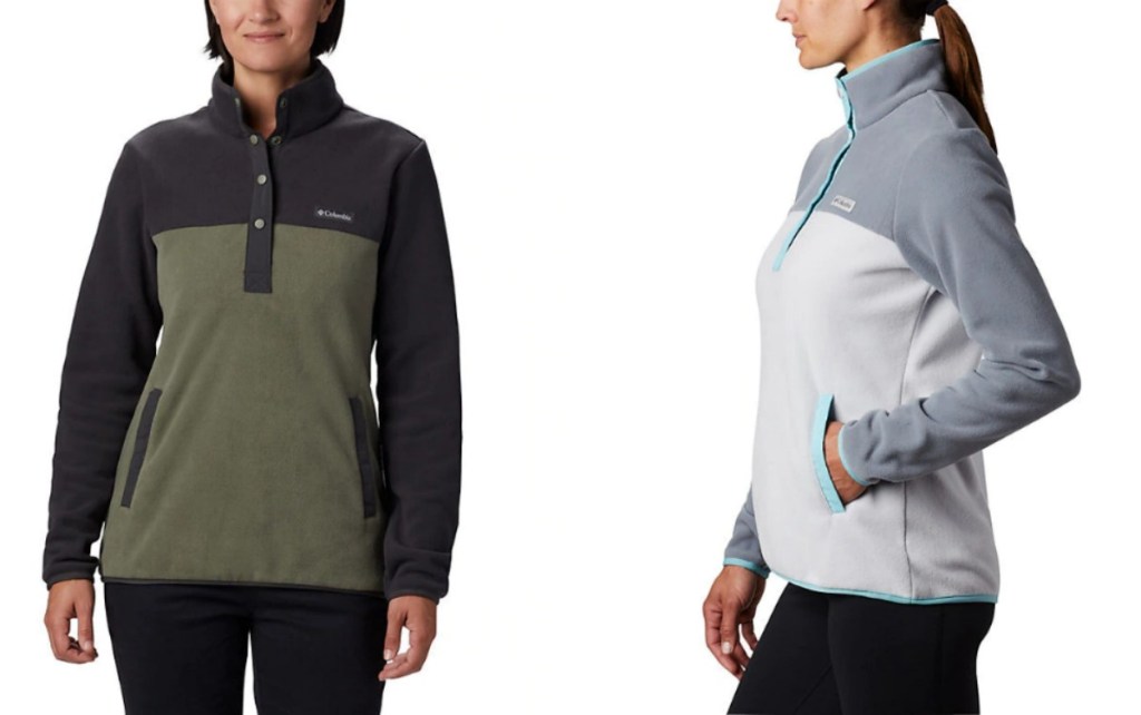 women in green and black and gray pullovers