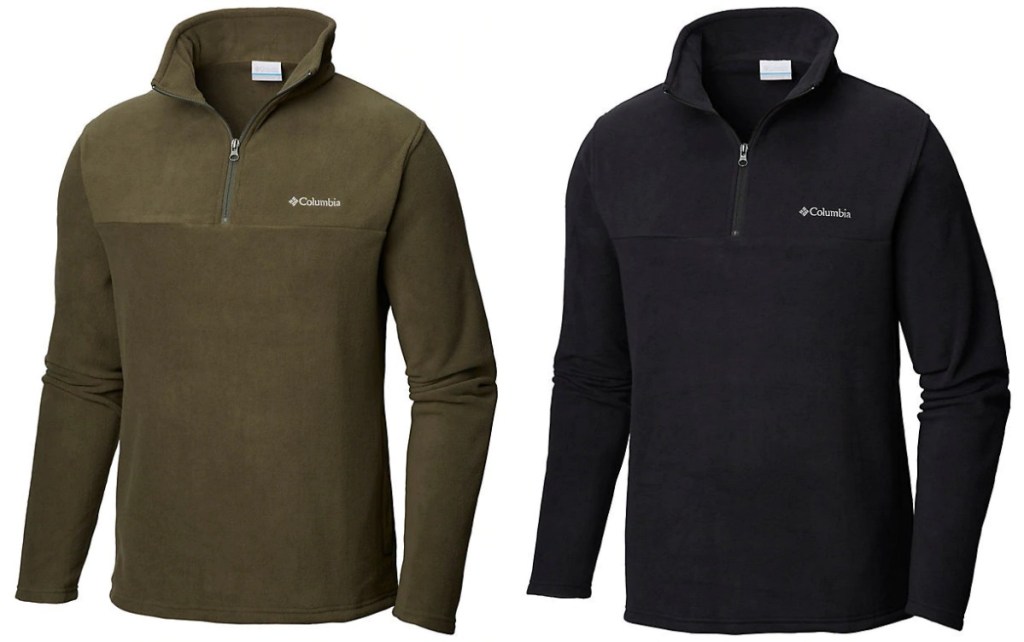 green and black men's pullovers
