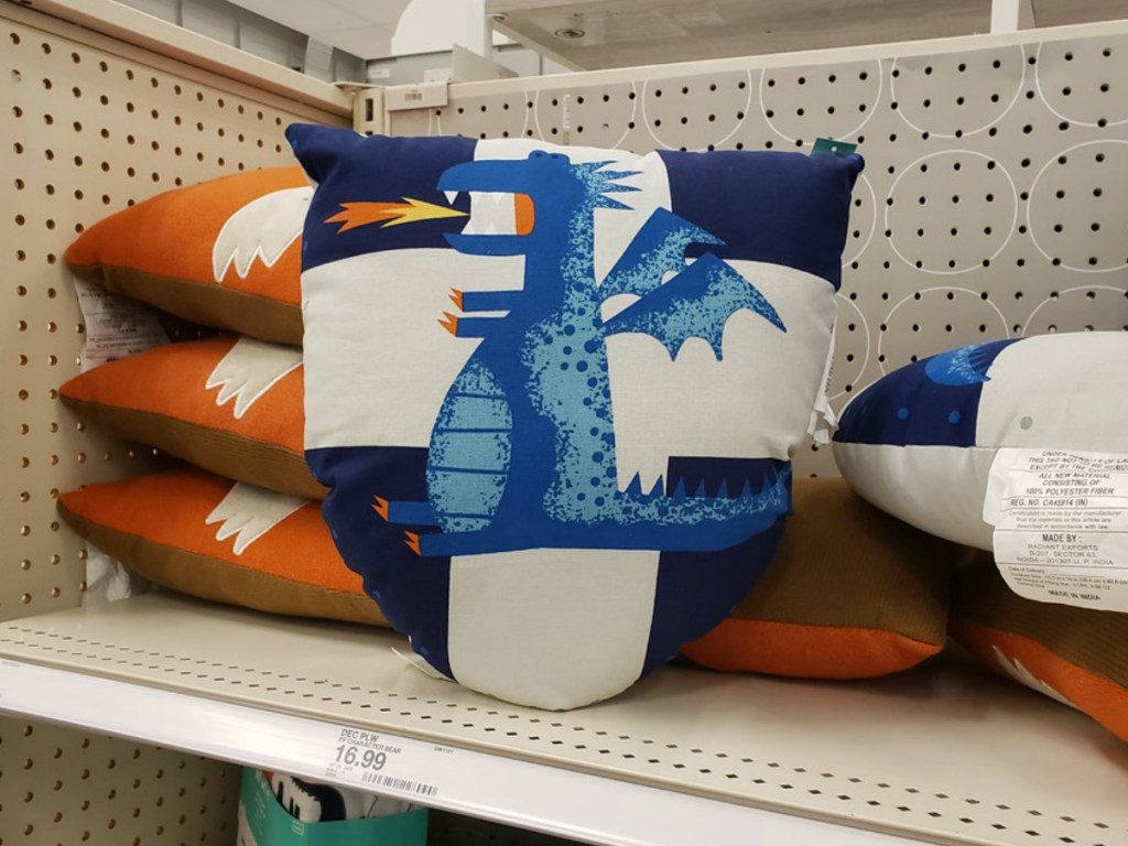 Pillowfort Pillows on the shelf at Target