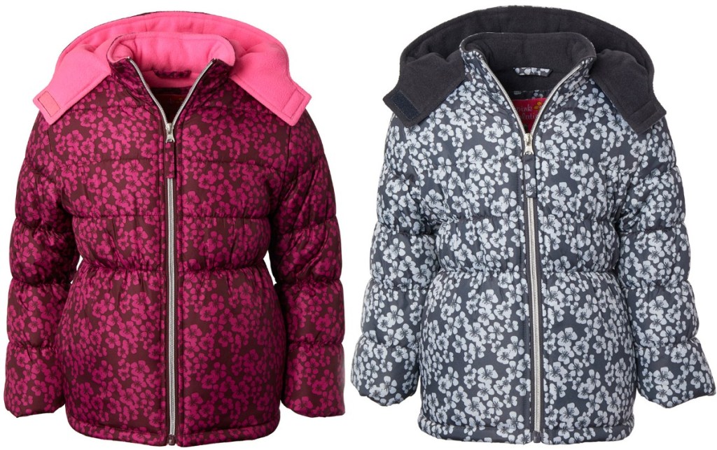 Girls Puffer Jackets in two colors in floral print