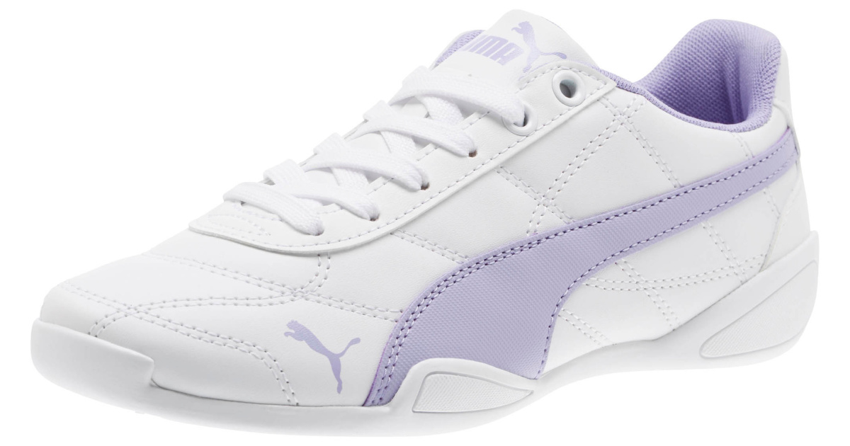 puma purple and white shoes