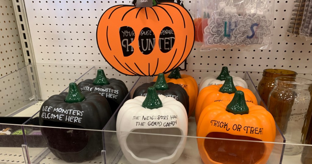 Halloween Decor Under 5 at Target Speckled Pumpkins, Throw Pillows
