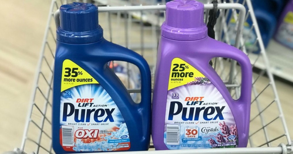 Purex Laundry detergent in a cart at Walgreens