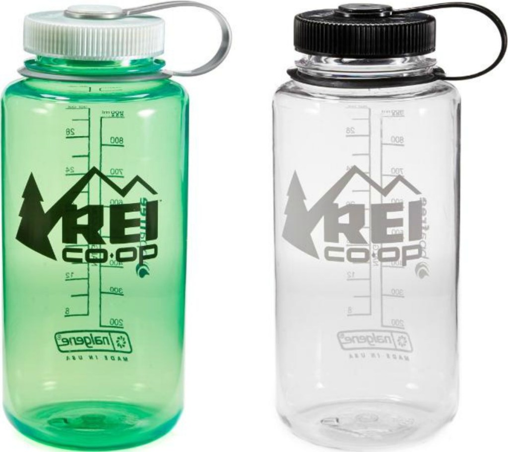 REI Co-op Water Bottles large in green and clear