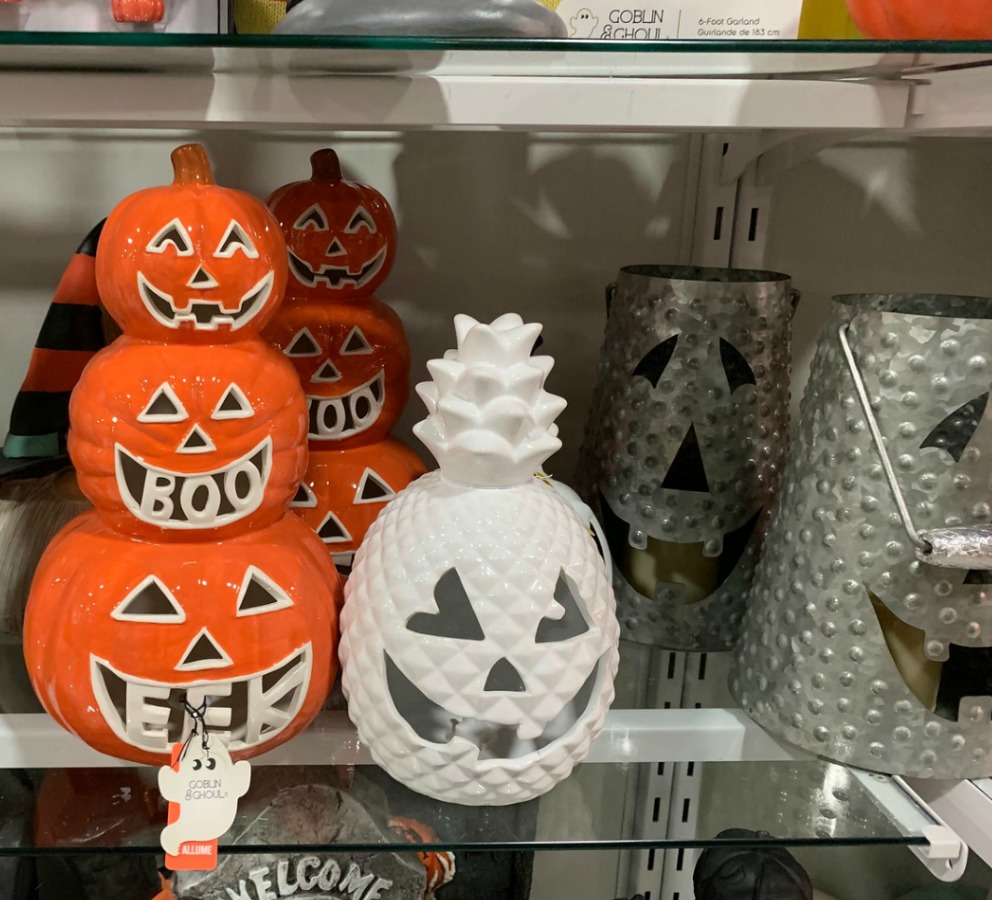 ceramin pumpkin decor in store