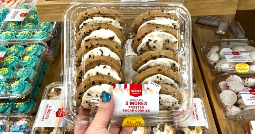 Holding S'Mores Frosted Cookies at Target