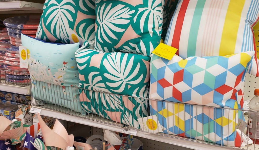 Sun Squad Outdoor Pillows on Target shelf