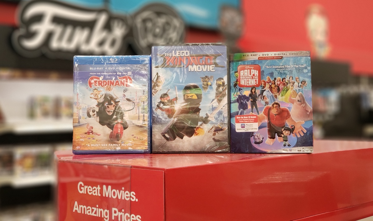 movies on shelf at Target
