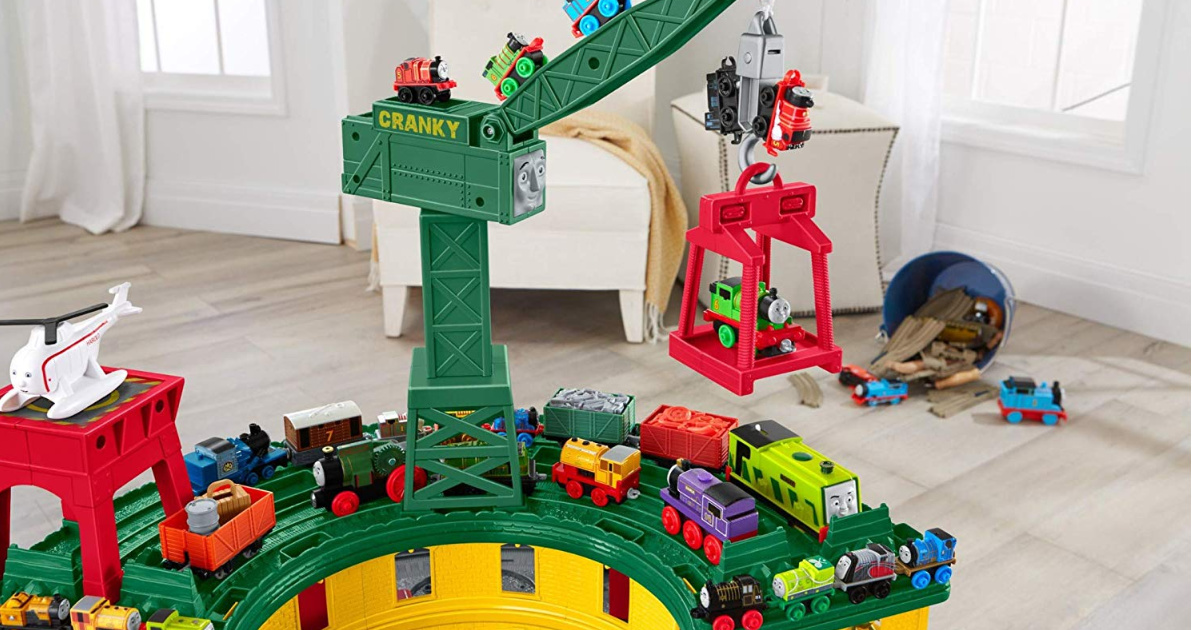 closeup of thomas and friends super station playset