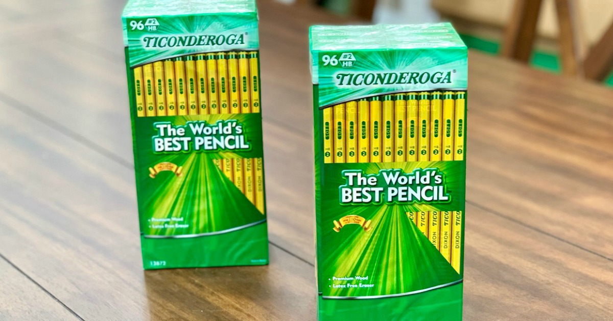 Ticonderoga Pencils 96-count on table