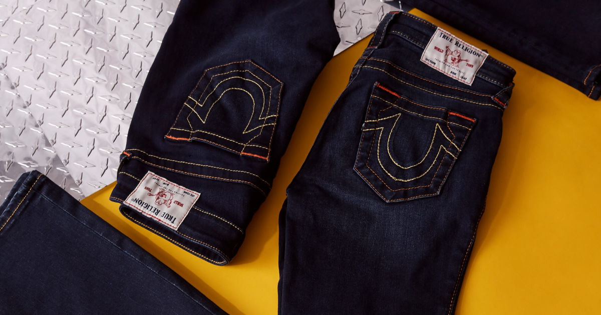 two pairs of True Religion Dark Wash Jeans