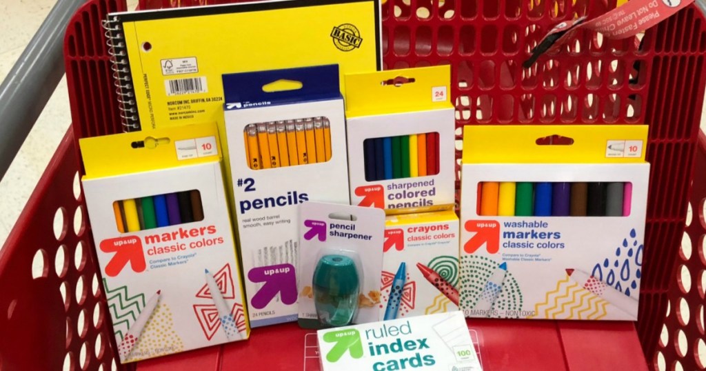 school supplies in Target cart