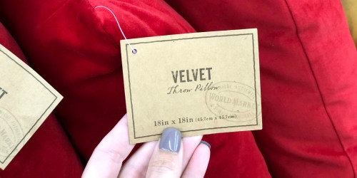 Gorgeous World Market 18″ Velvet Throw Pillows Just $9.99 Each (No Pillow Inserts Needed)