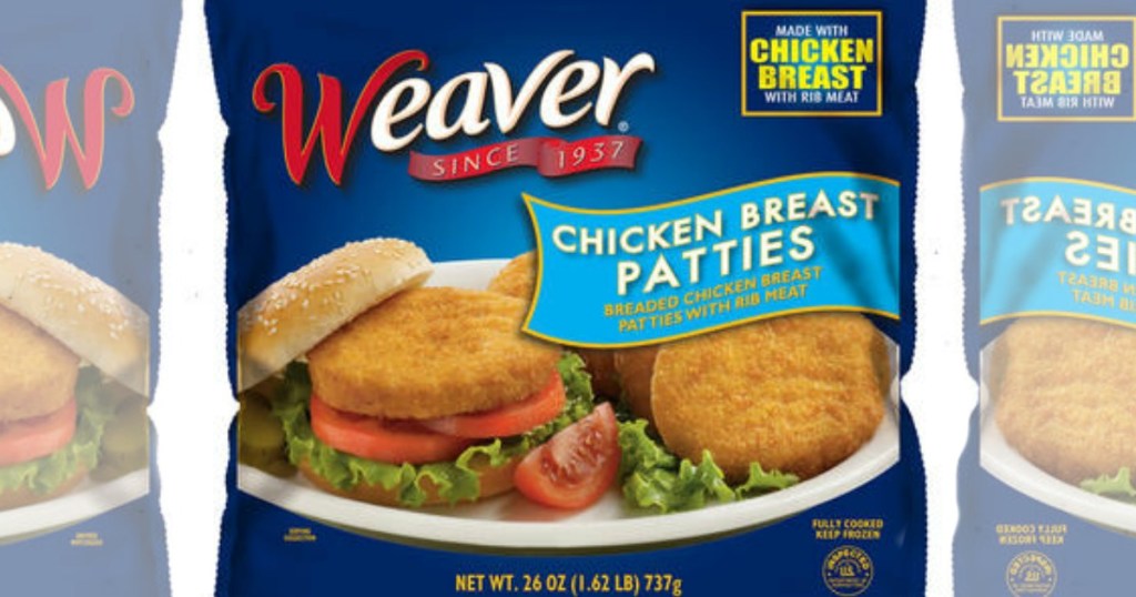 weaver chicken breast patties bag