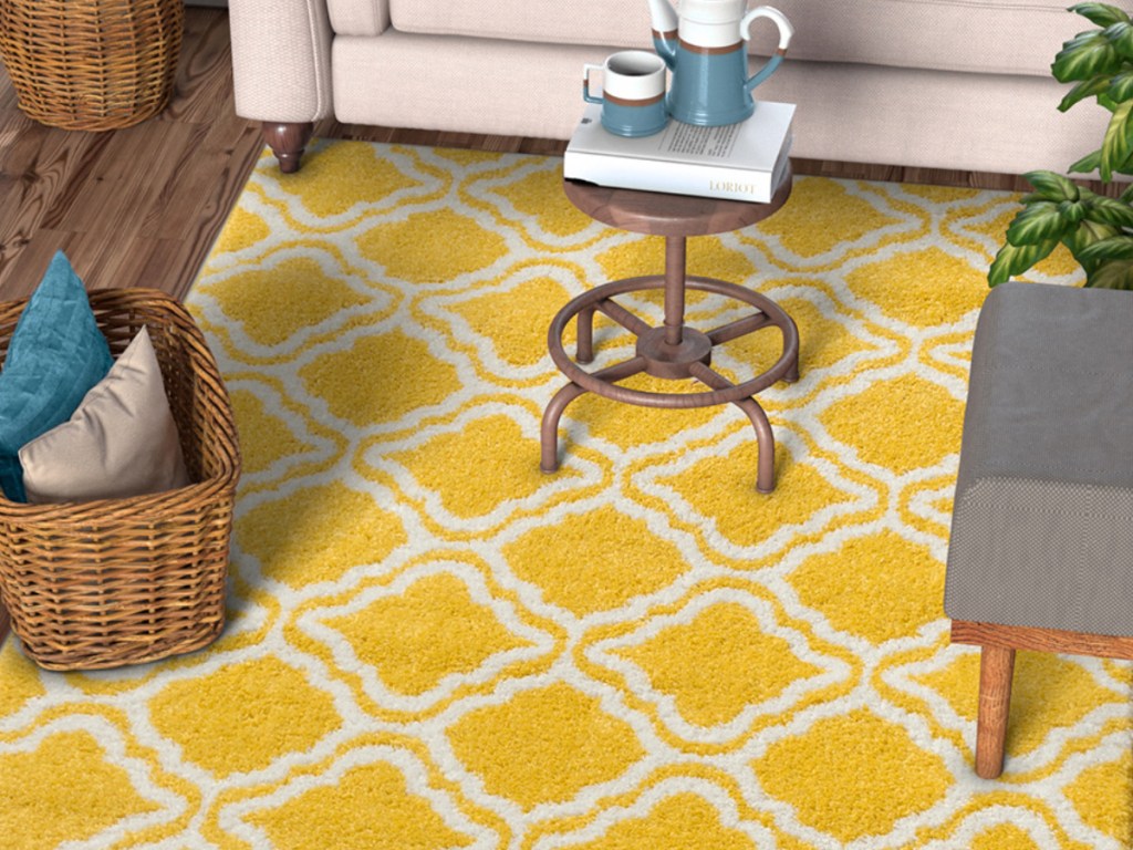 Well Woven Yellow Calipso Star Bright Rug