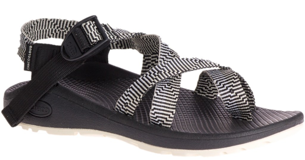 women's black and white sandals
