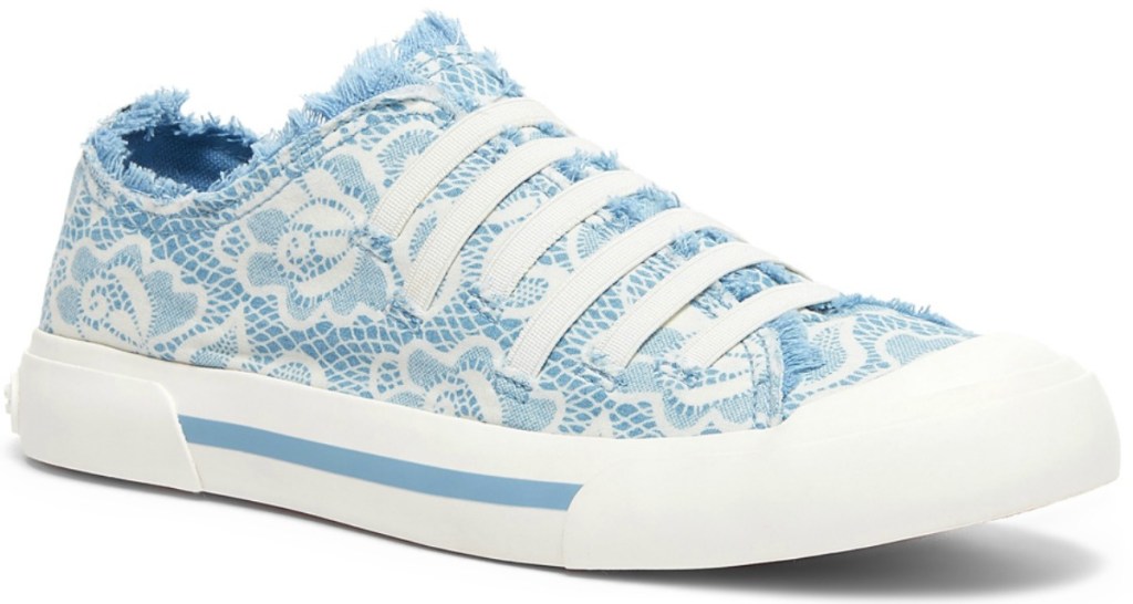 Women's sneakers from Rocket Dog in blue with white lace print