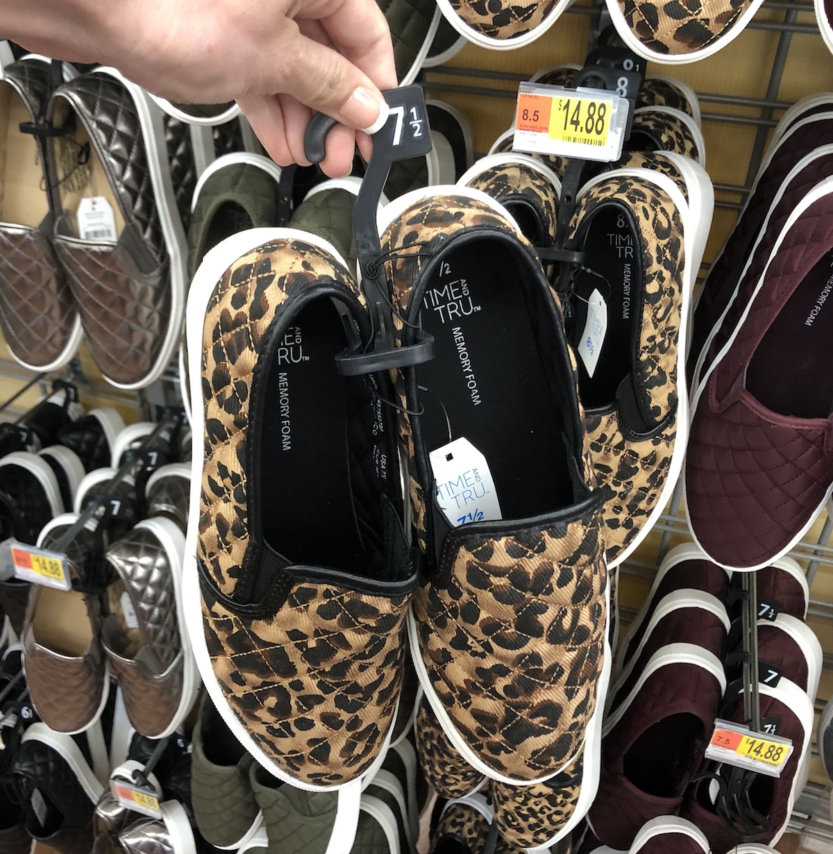 leopard slip on sneakers walmart
