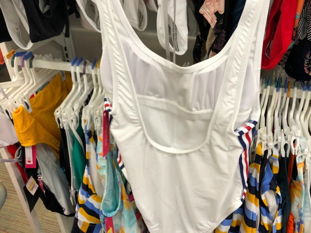 white swim by store display