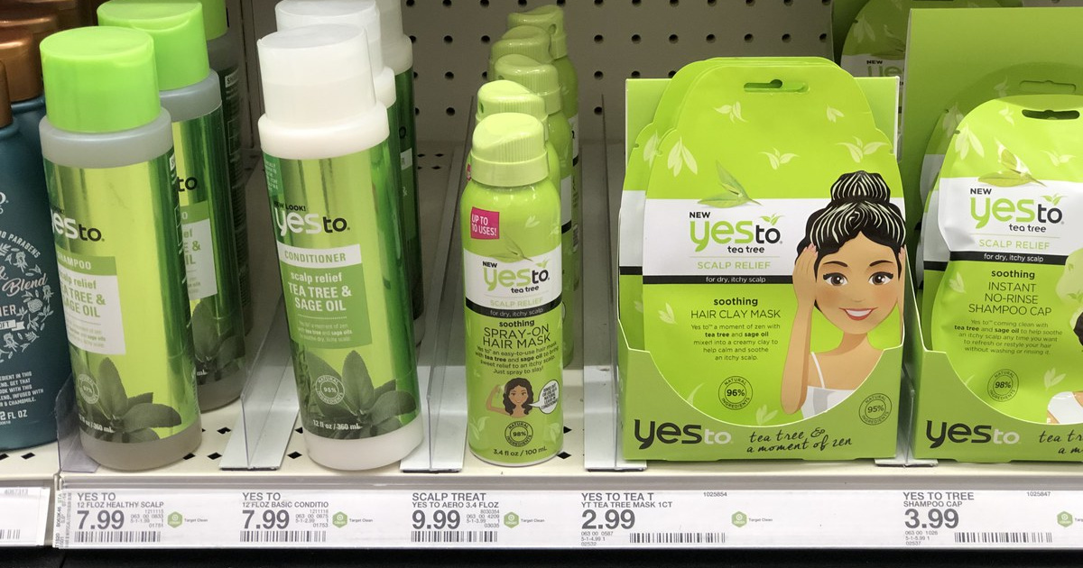 yes to tea tree products on a Target store shelf