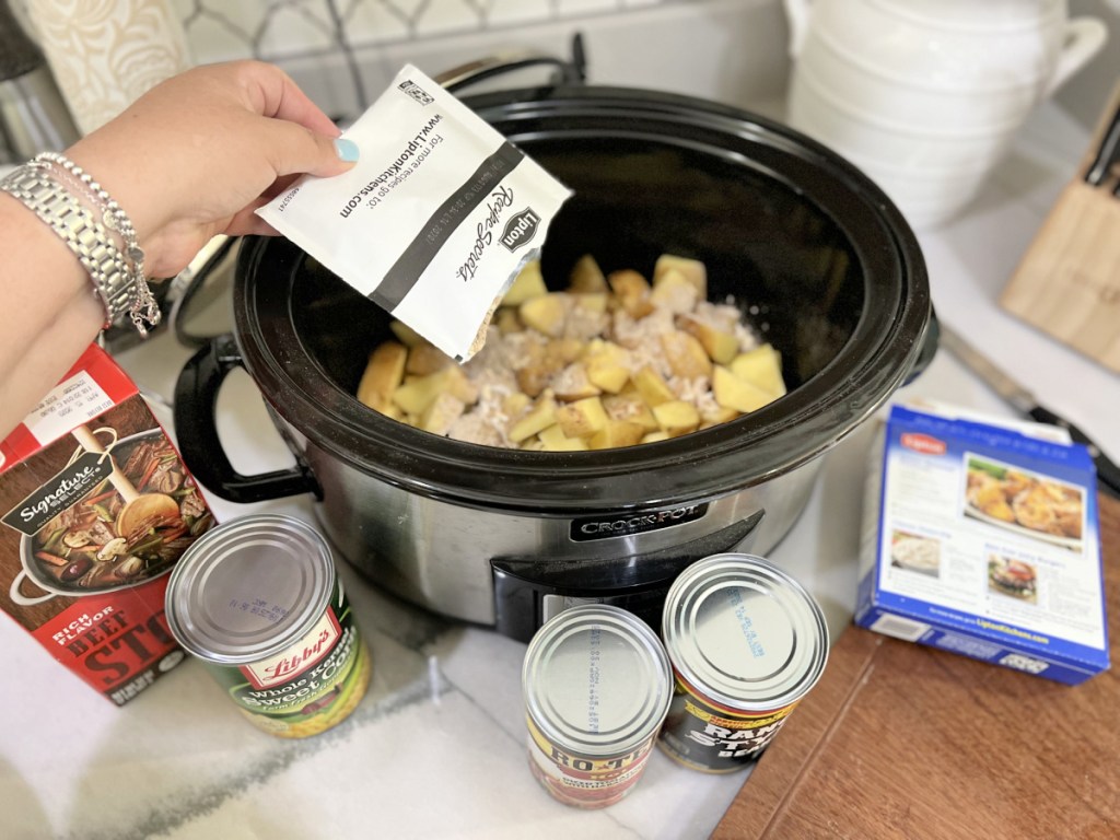 adding Lipton onion soup to crock-pot meal