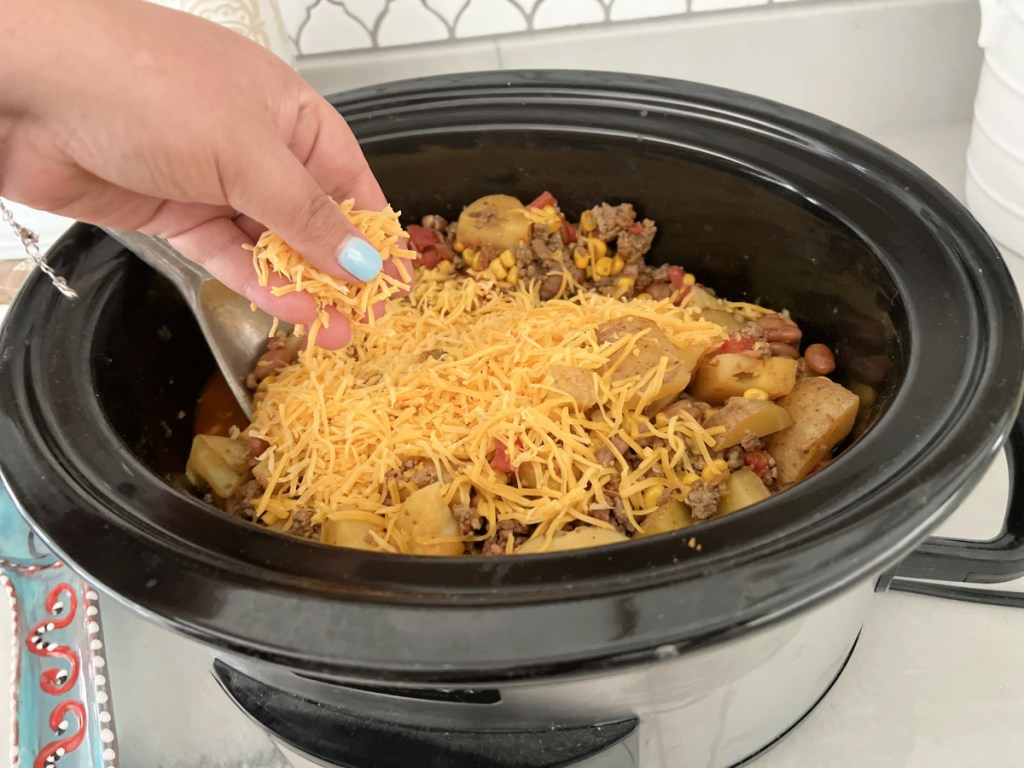 adding cheese to slow cooker meal