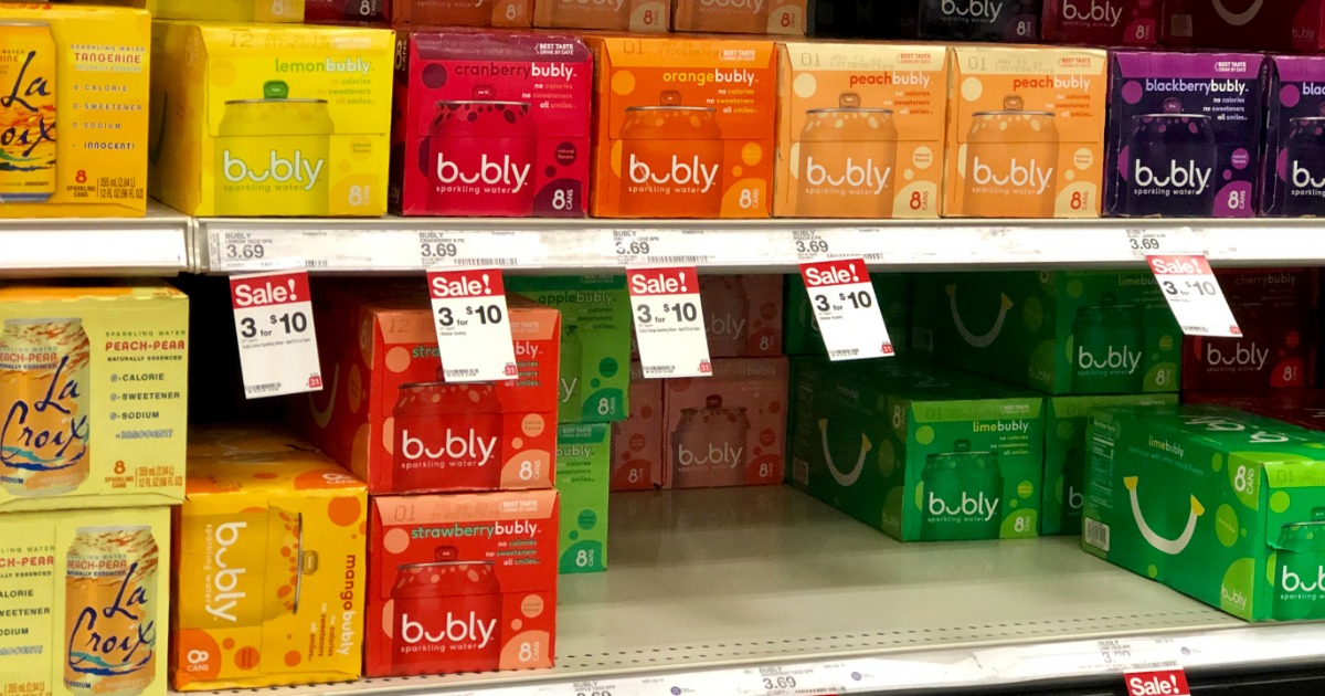 bubly drinks on store shelf at target
