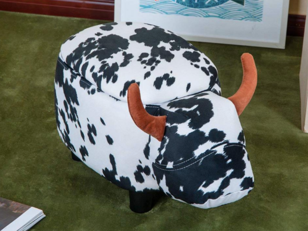 cow footrest in a room