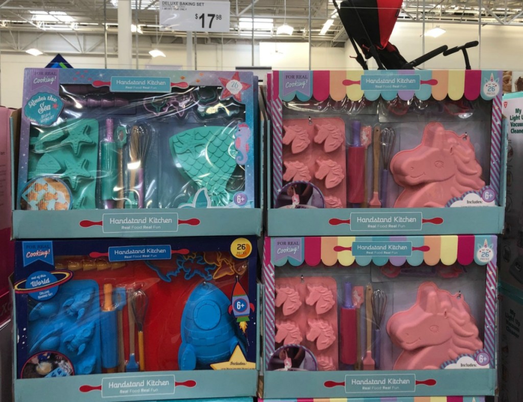 mermaid, unicorn and space themed kids cooking sets