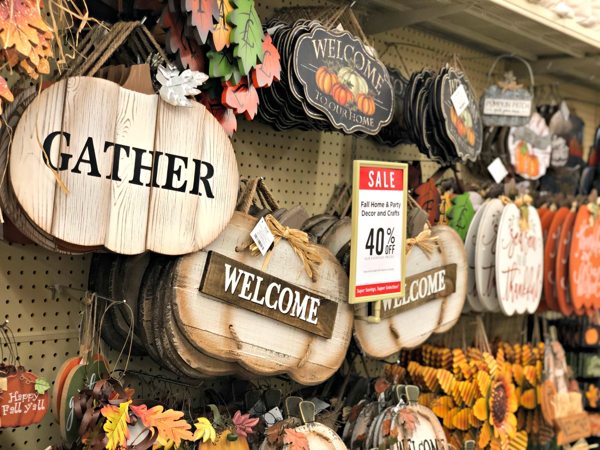 hobby lobby in store fall decor on sale