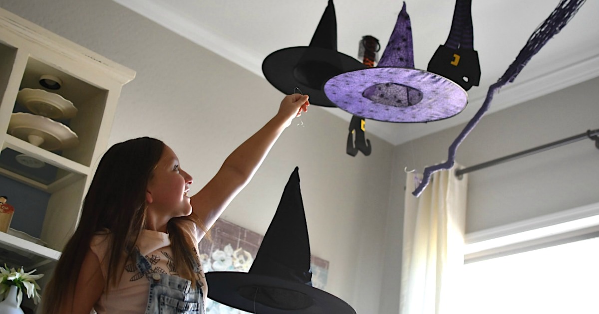 Hocus Pocus DIY Floating Witch Hats | Fun Halloween Decor