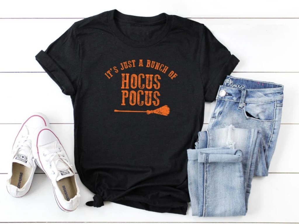 hocus pocus tee and jeans and shoes