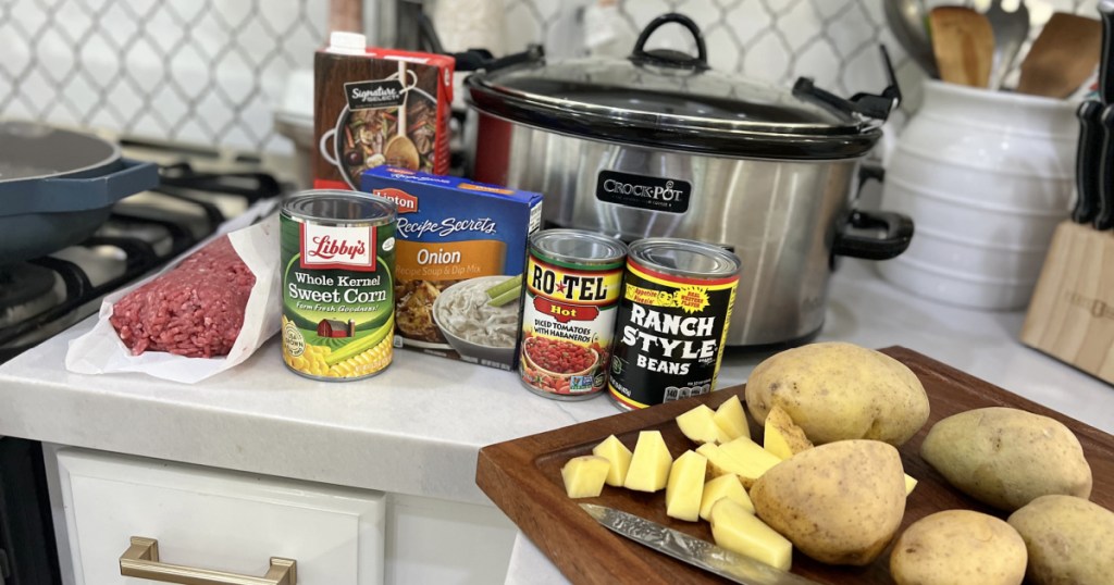 ingredients for crock-pot cowboy supper