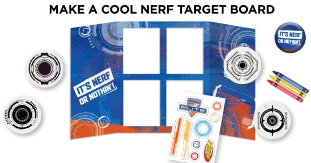 nerf target board and supplies