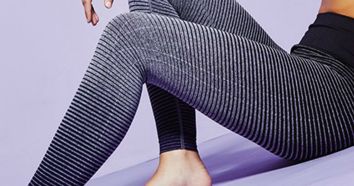 woman with striped marika leggings