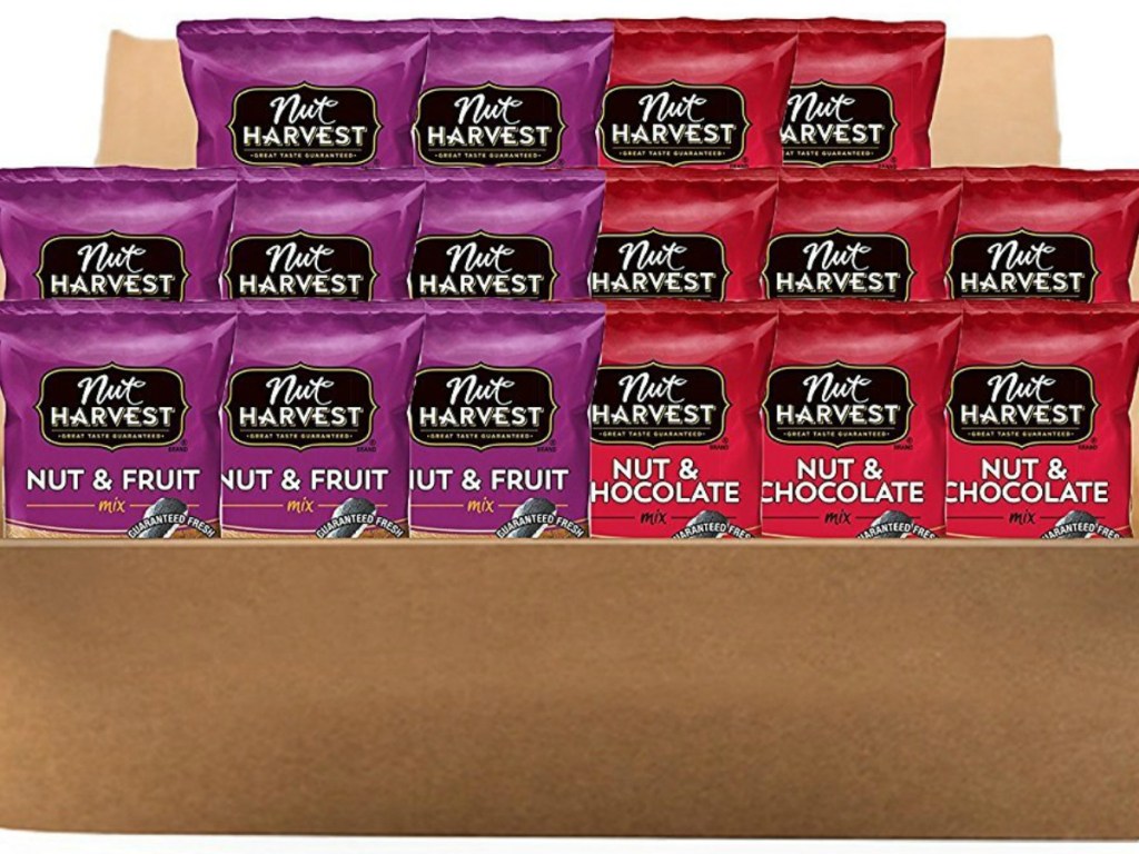nut harvest snack bags in box
