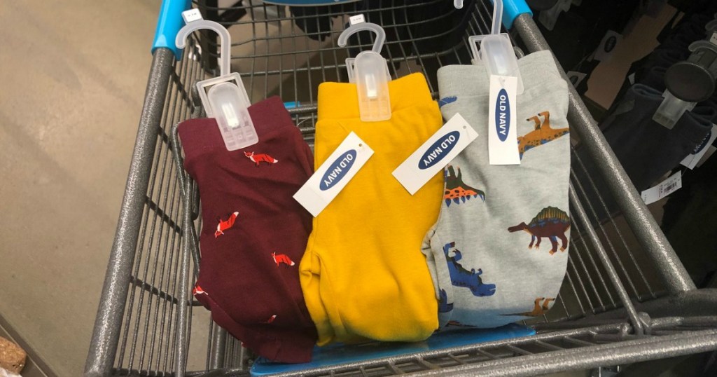 old navy baby boys leggings in a shopping cart