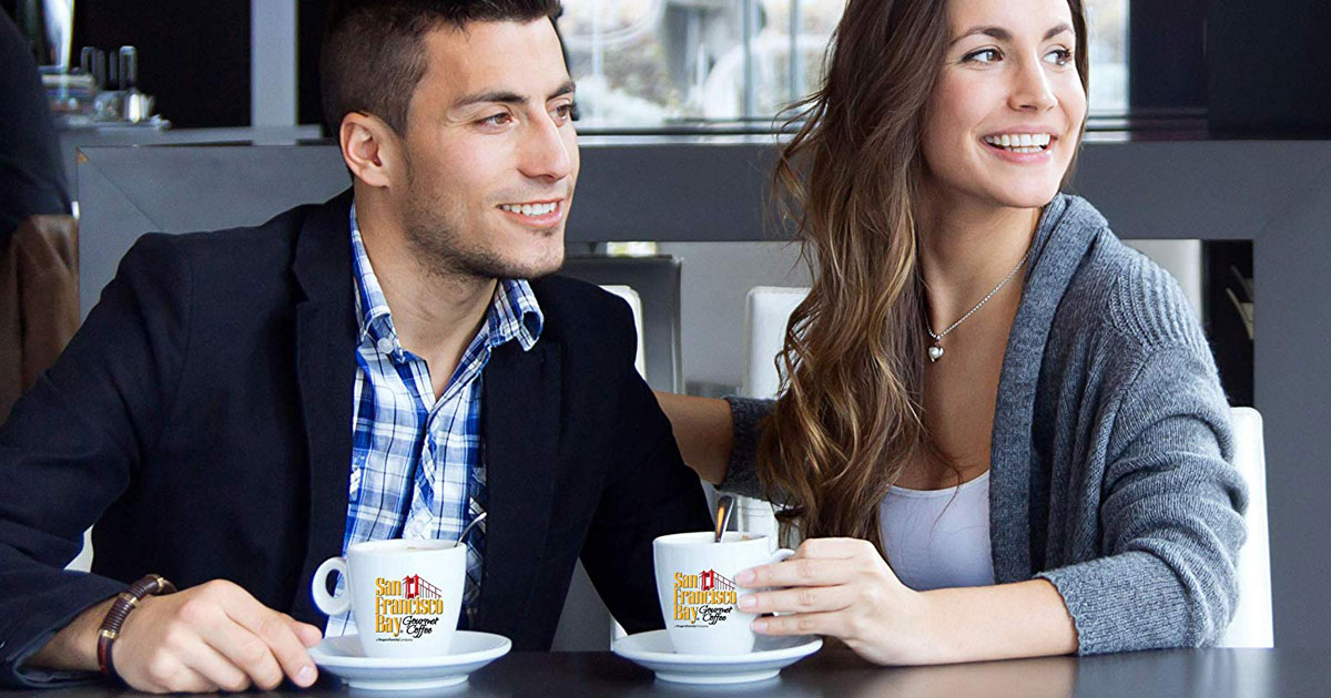 couple enjoying a cup of san fran coffee