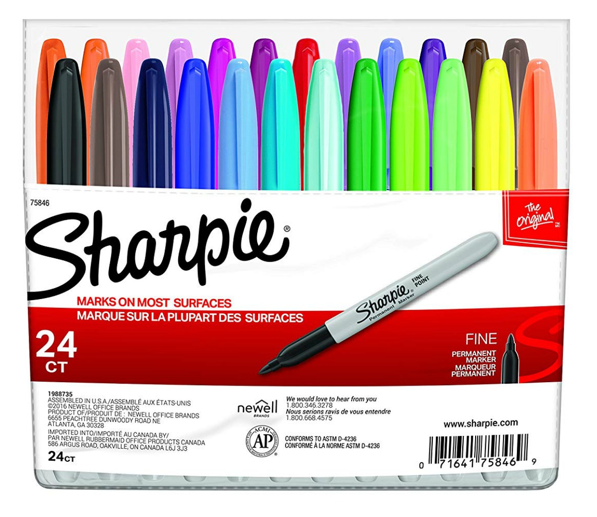 set of 24 colorful Sharpie fine point markers